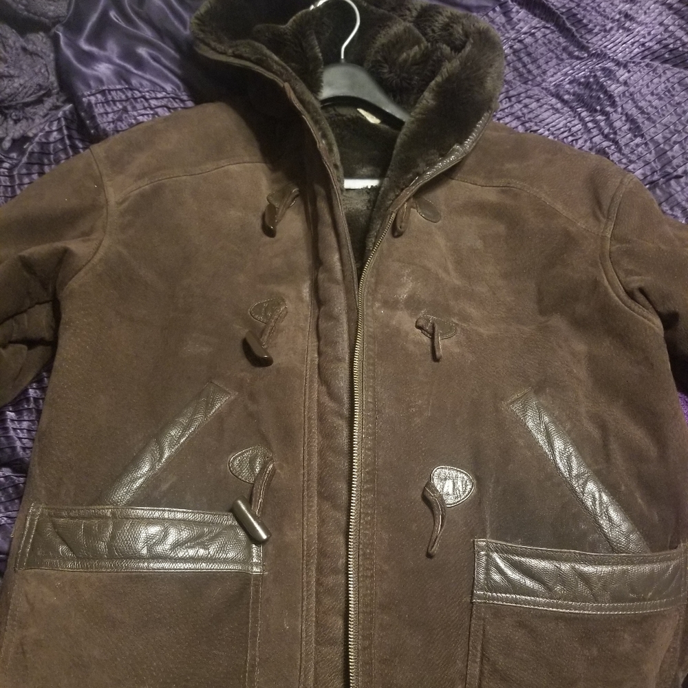 Brown Genuine Leather Coat
